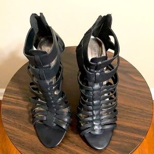 MADDEN GIRL: Black strappy heels